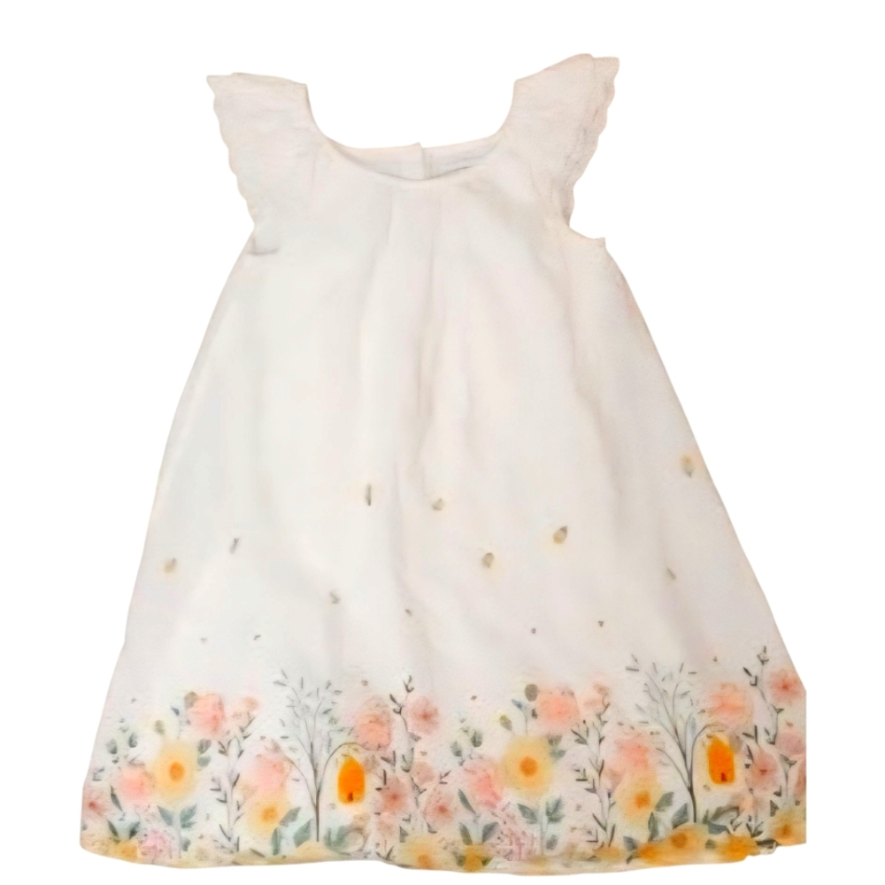 Cupcakes & Cashmere White and‎ Pink Casual Little Girl Dress